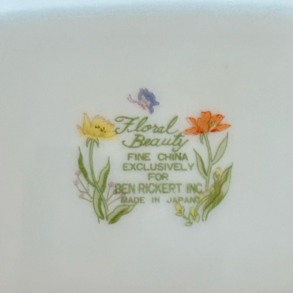 Ben Rickert Floral Porcelain Dish with Gold Trim - Picture 3 of 5